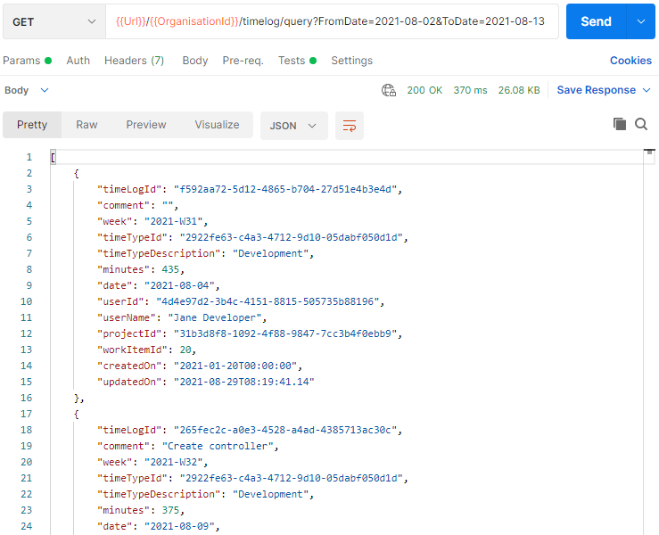 Time log REST API alt text